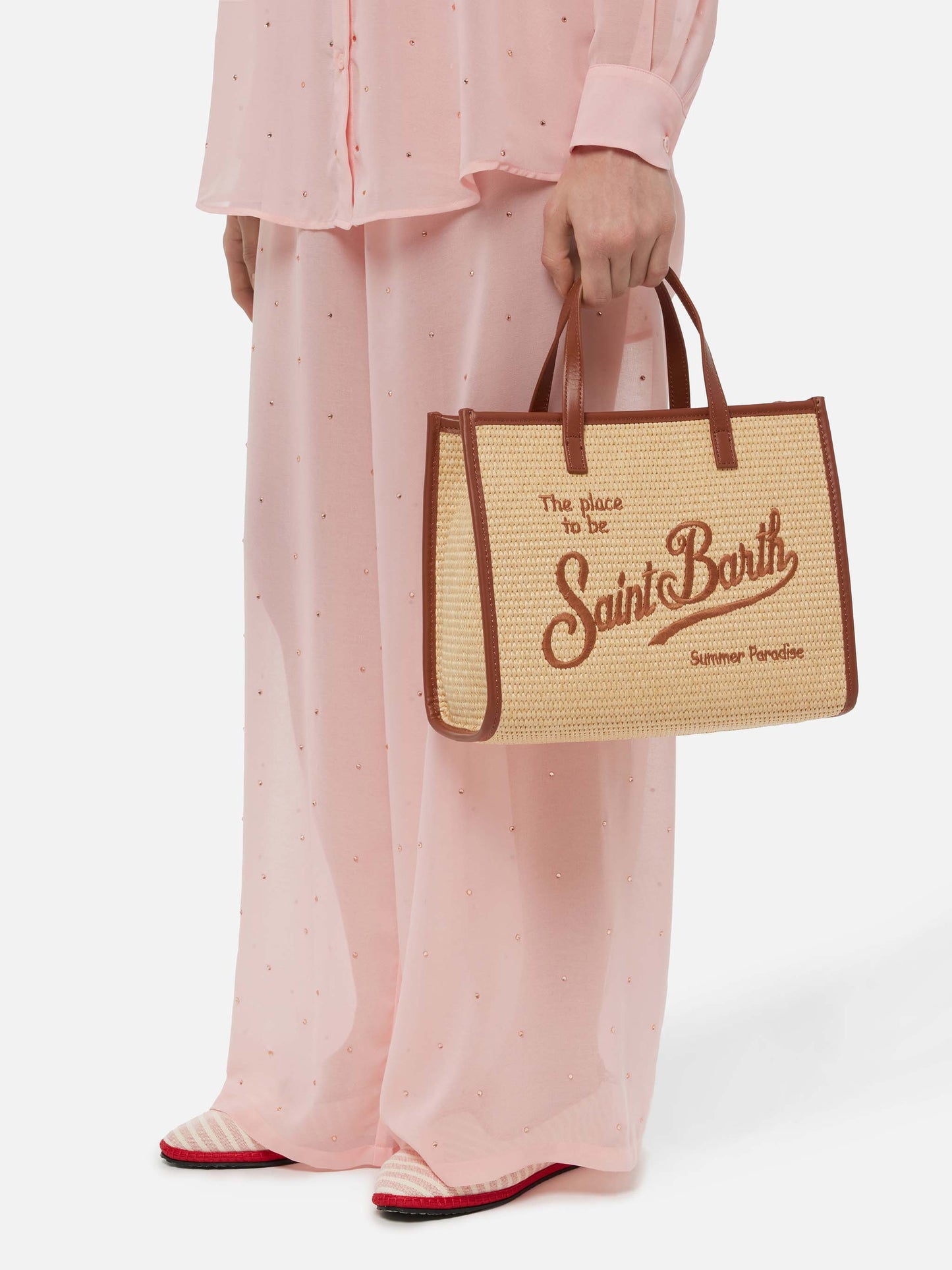 Beige Vivian Midi Straw handbag - MC2 Saint Barth