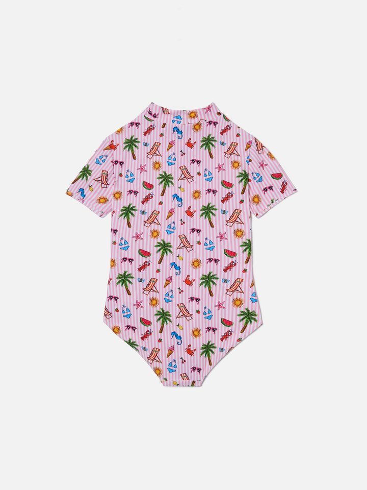 Costume intero Waikiki  stampa sketch multicolore