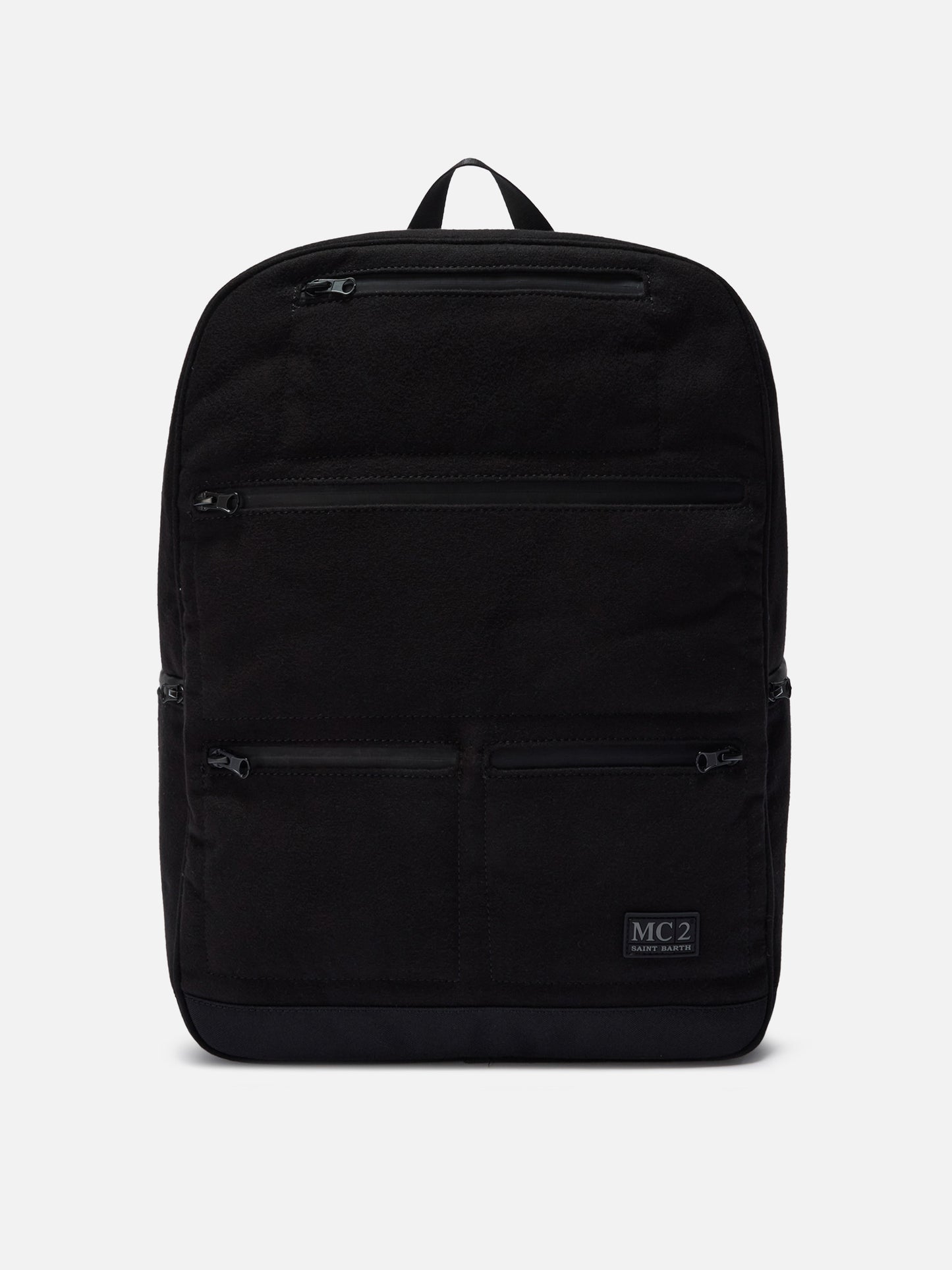 Zaino Wallin Felt in misto lana nero con dettagli in pelle