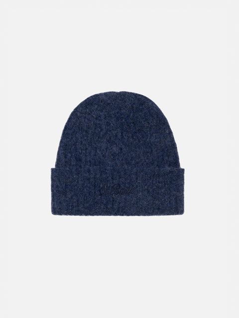 Man navy blue stretch alpaca hat Wengen - MC2 Saint Barth