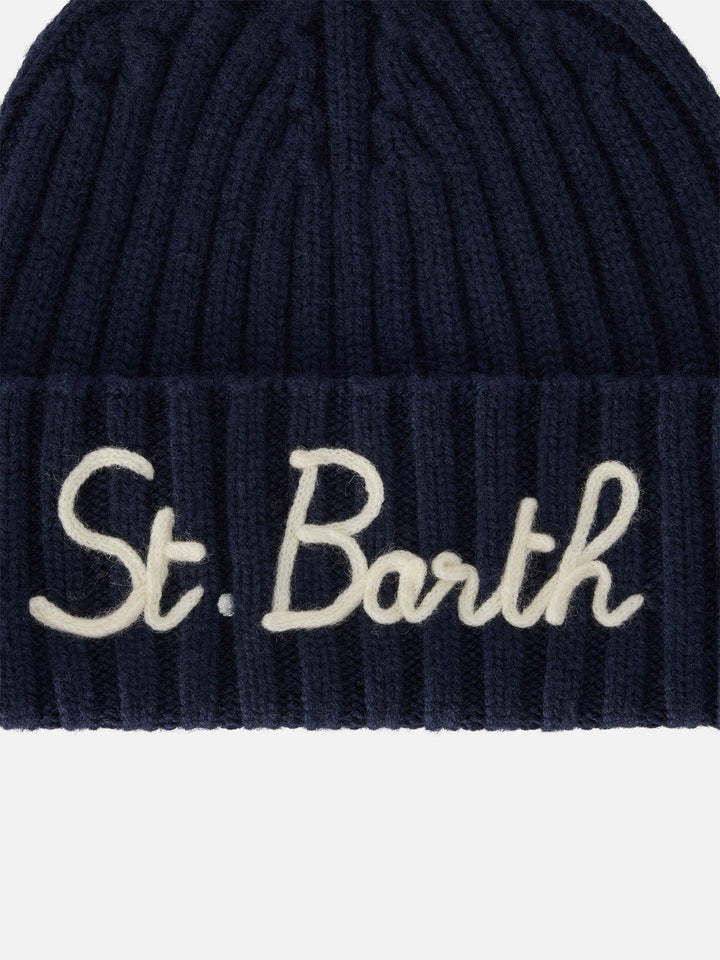 Bonnet Wengen Navy blue avec broderie St. Barth 