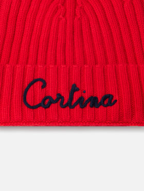 Man red ribbed hat Wengen with Cortina embroidery - MC2 Saint Barth