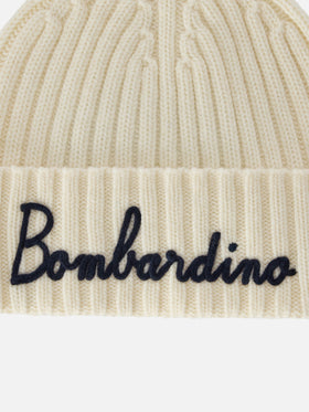 Bonnet Wengen blanc cassé avec broderie Bombardino 
