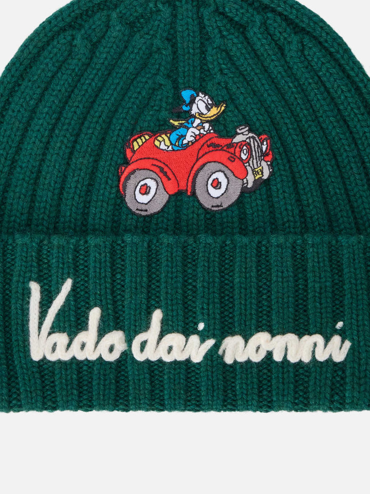 Bonnet Wengen vert avec broderie Vado Dai Nonni | Special edition 