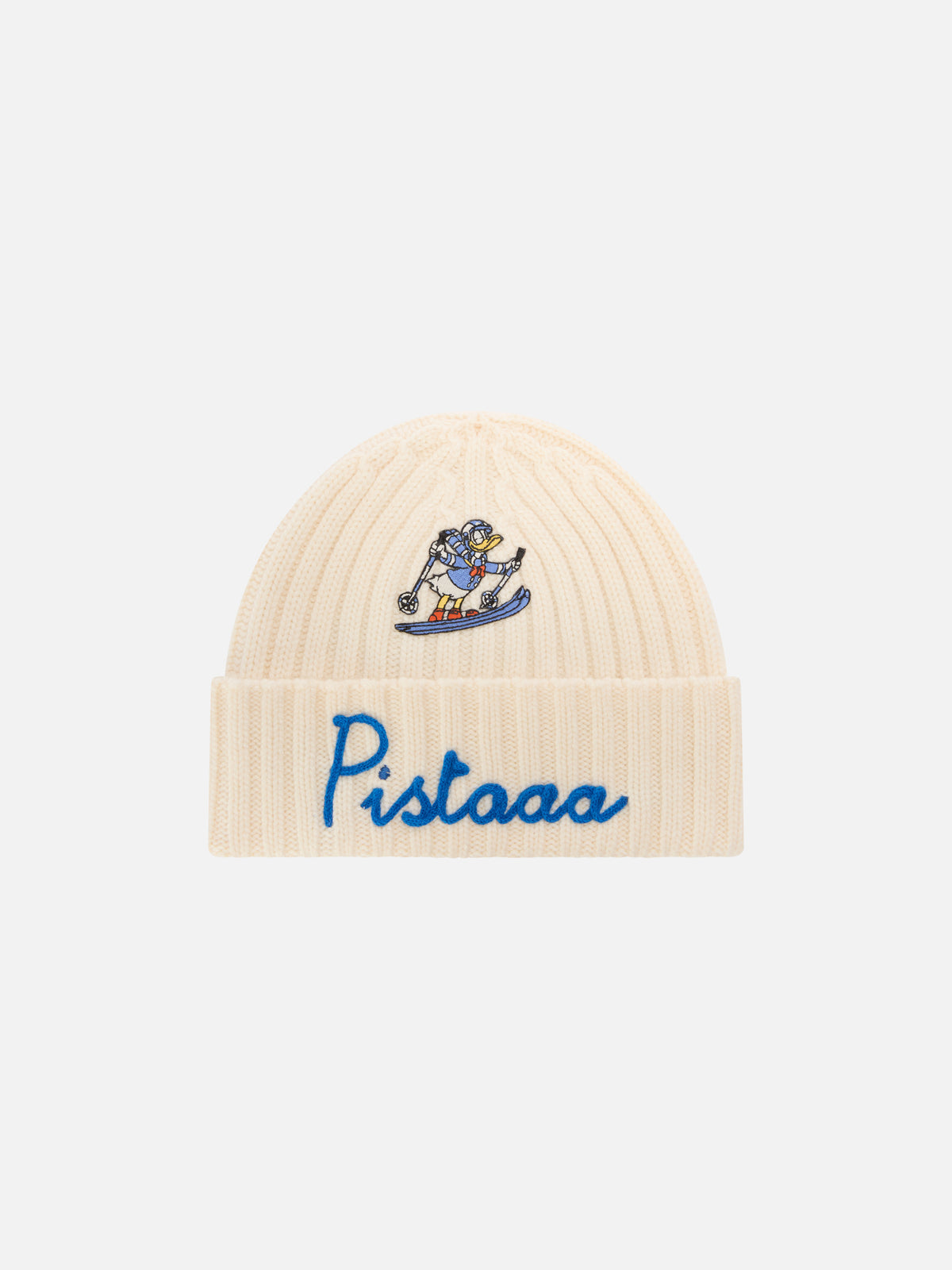 Bonnet Wengen gris clair avec broderie Pistaaa | Special edition 