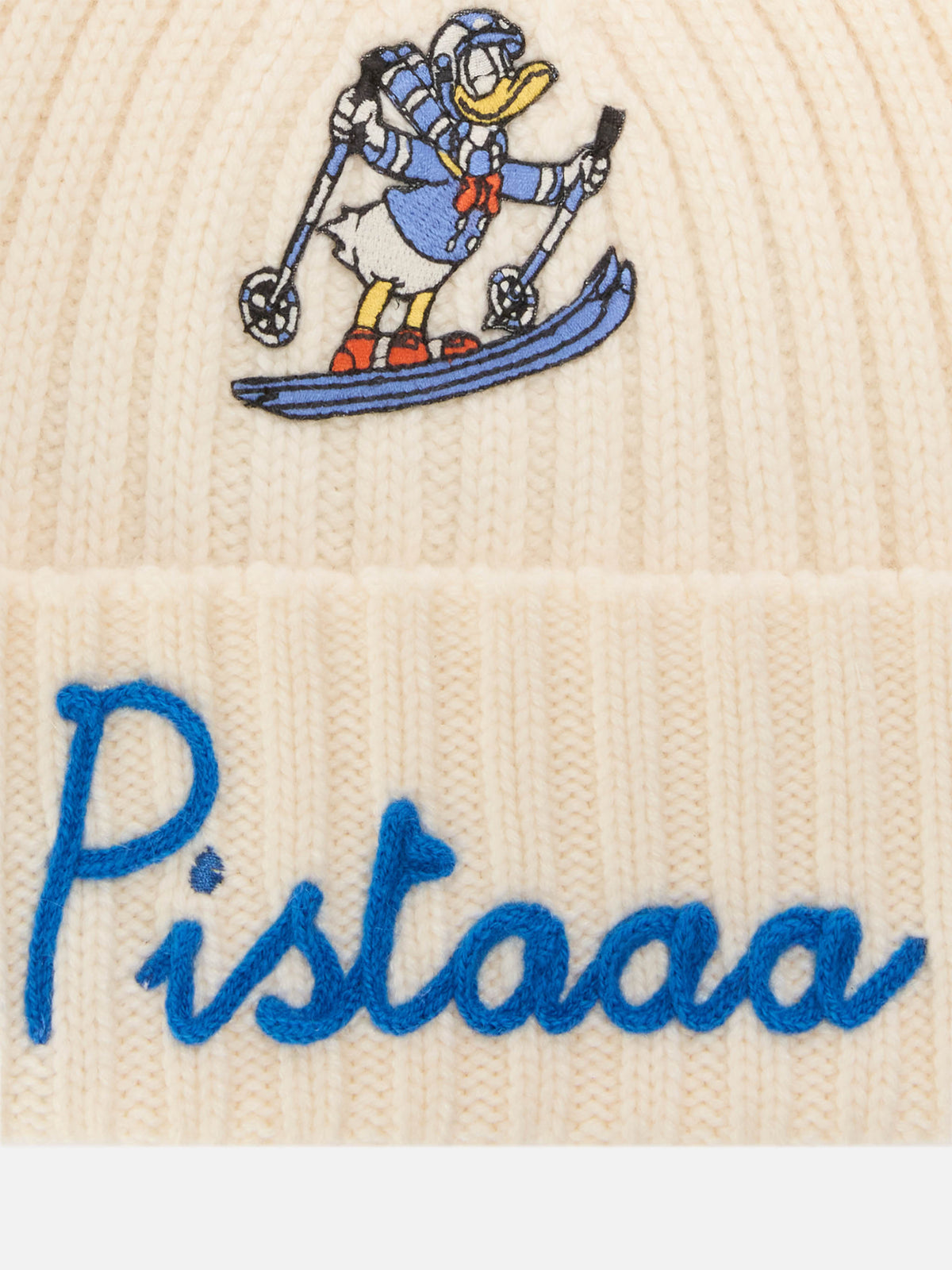 Bonnet Wengen gris clair avec broderie Pistaaa | Special edition 
