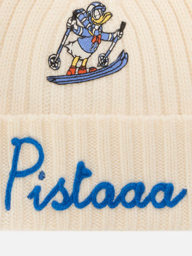 Bonnet Wengen gris clair avec broderie Pistaaa | Special edition 