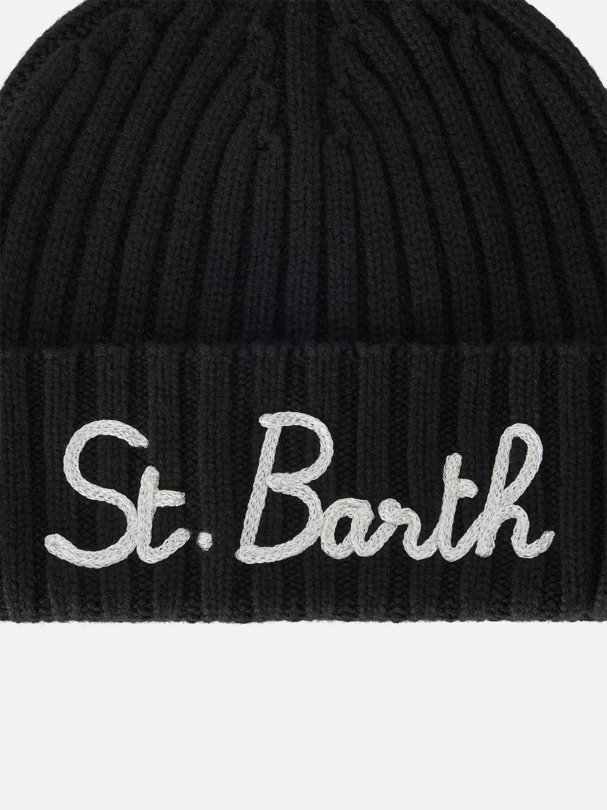 Black Wengen beanie with St. Barth embroidery
