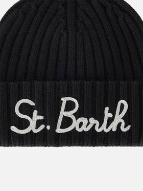Black Wengen beanie with St. Barth embroidery