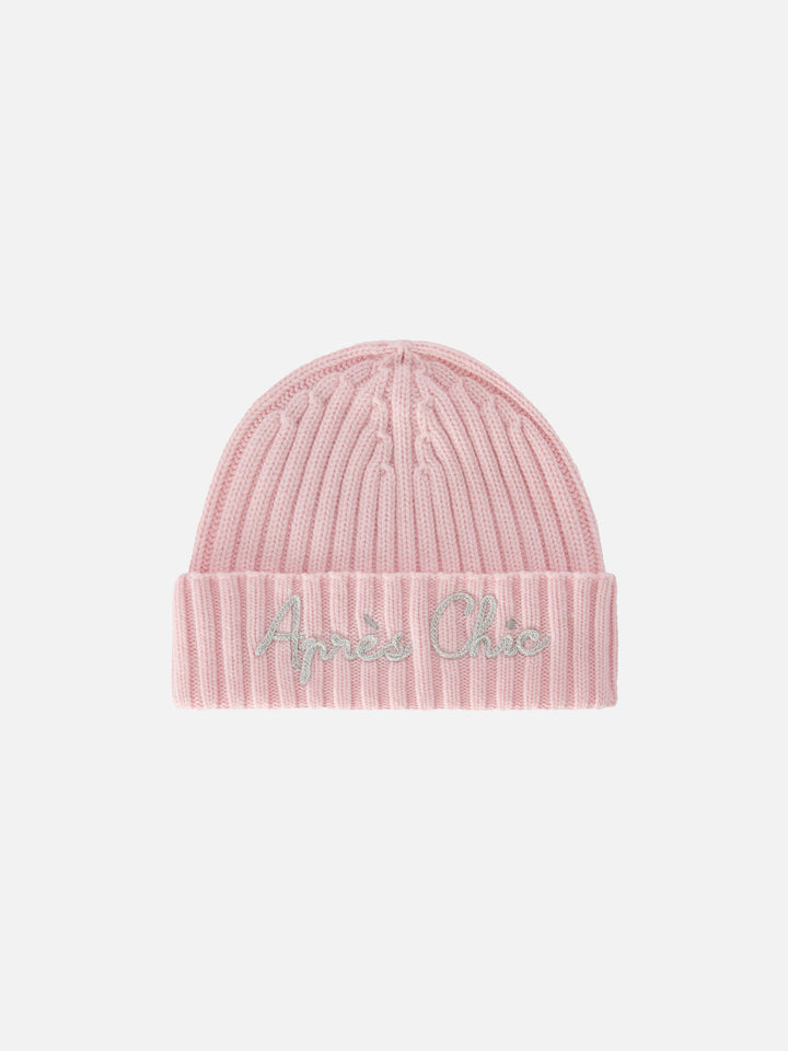 Berretto Wengen rosa con ricamo Après Chic