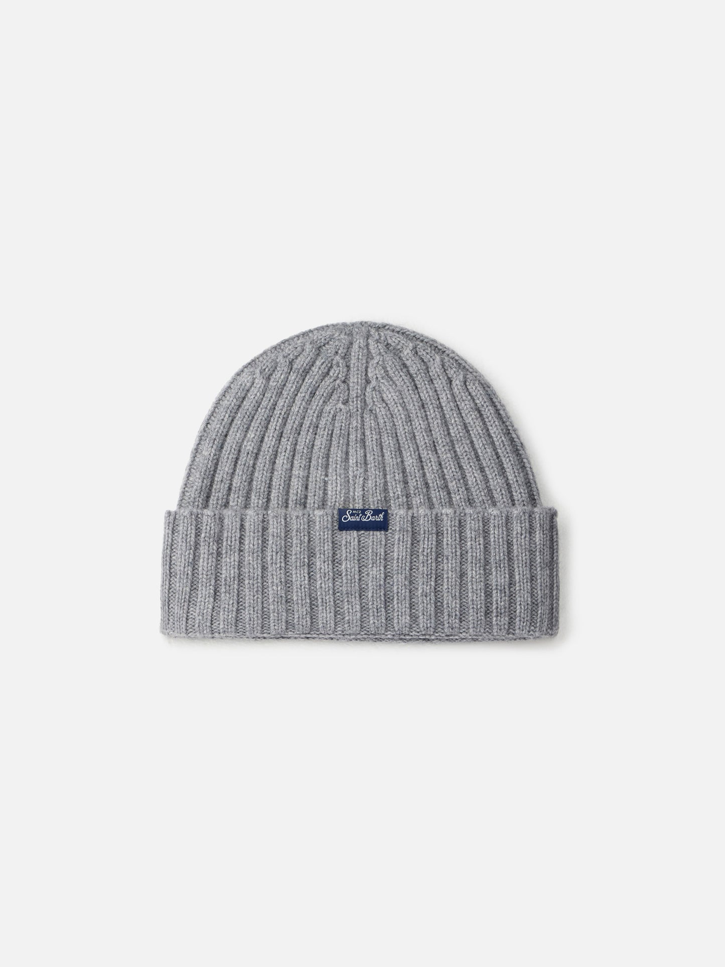 Woman grey ribbed hat Wengen with Courma embroidery - MC2 Saint Barth