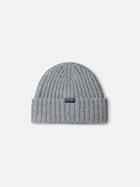 Woman grey ribbed hat Wengen with Courma embroidery - MC2 Saint Barth
