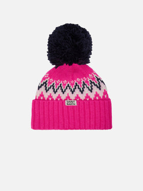 Wengen Nordische Mütze mit Pompon