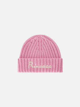 Bonnet Wengen rose avec broderie Princess 