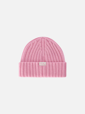 Bonnet Wengen rose avec broderie Princess 