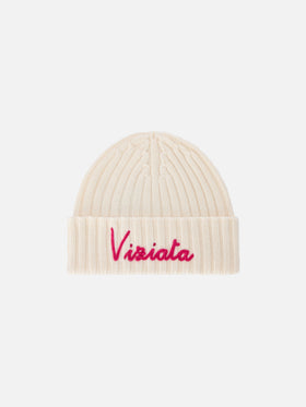 Gorro beanie Wengen off white con bordado Viziata 