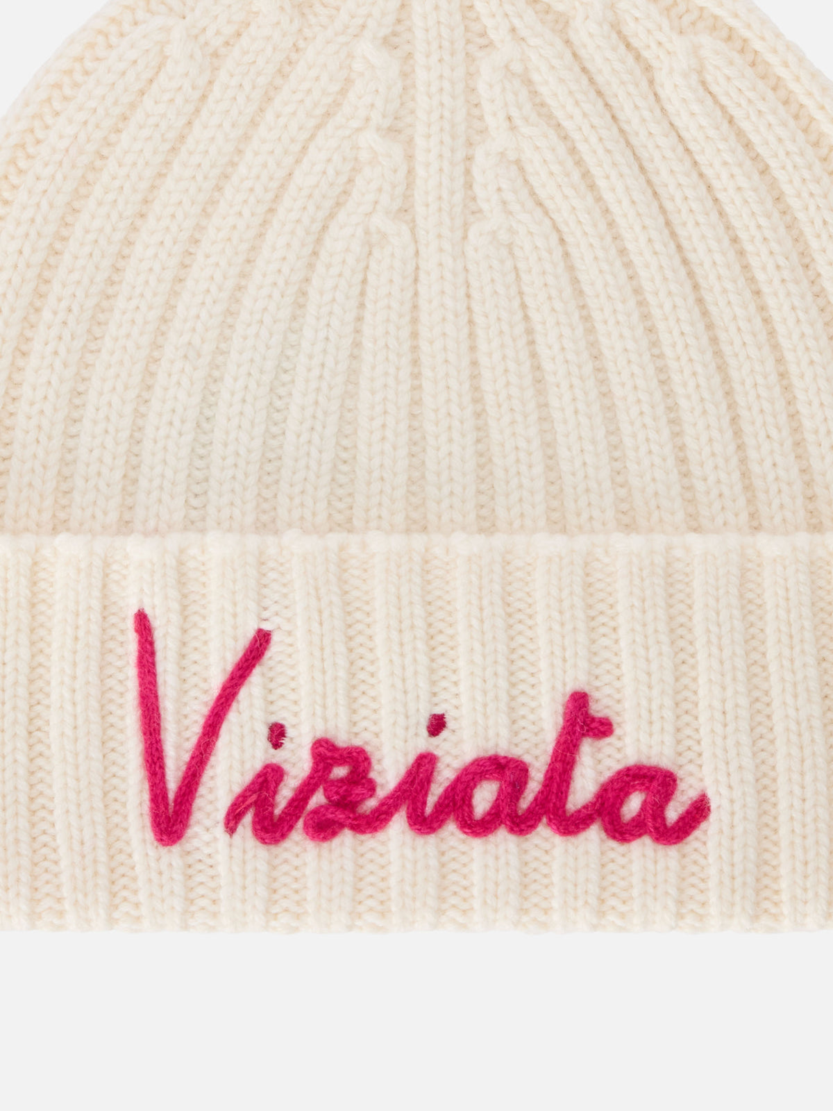 Gorro beanie Wengen off white con bordado Viziata 