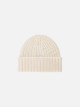 Gorro beanie Wengen off white con bordado Viziata 