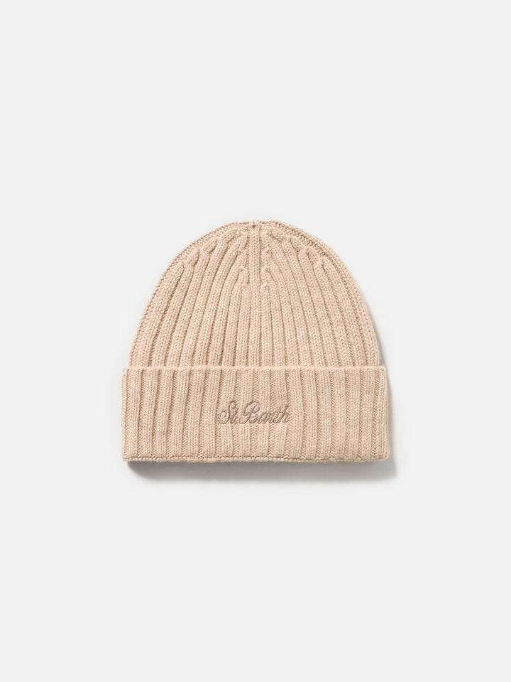 Man beige pure cashmere hat Wengen - MC2 Saint Barth