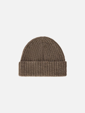 Beanie Nut Wengen aus Alpaka-Mischung mit Logostickerei 