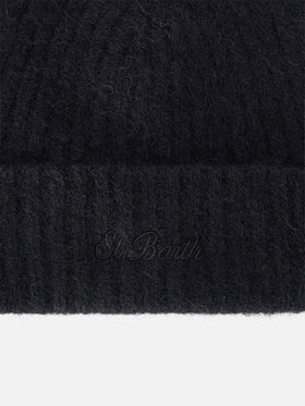 Bonnet Wengen noir en mélange d’alpaga 