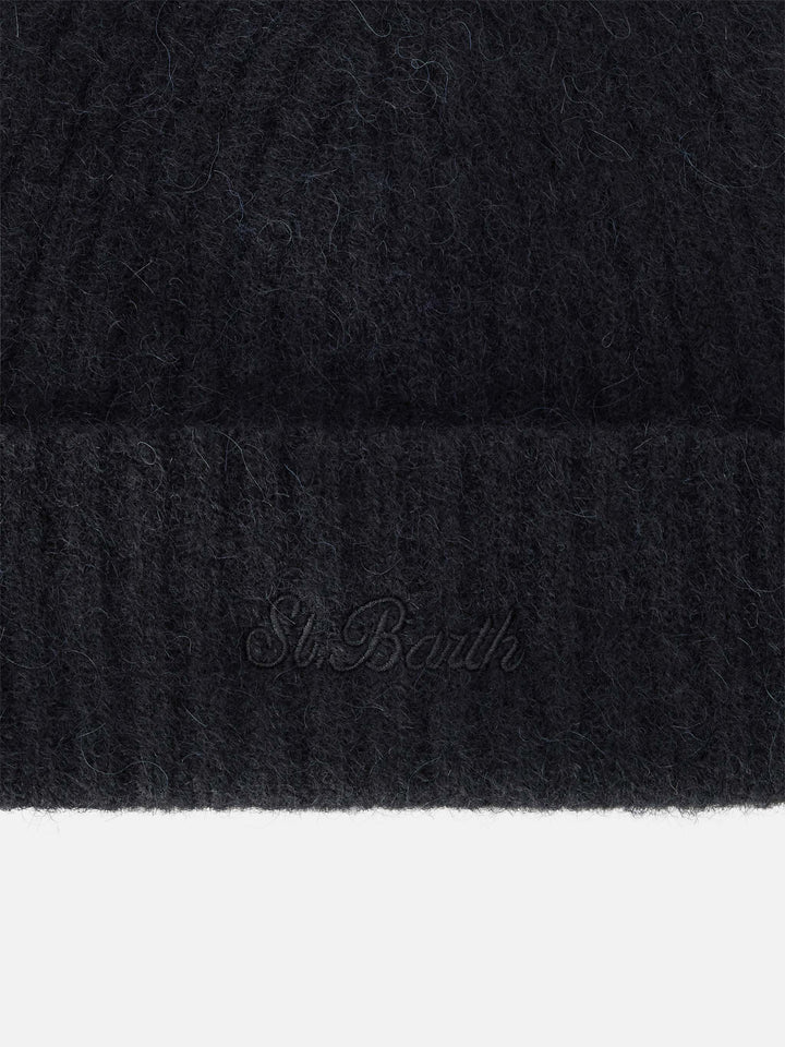 Black Wengen alpaca blend beanie