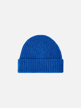 Royal blue Wengen Beanie aus Alpakamischung 