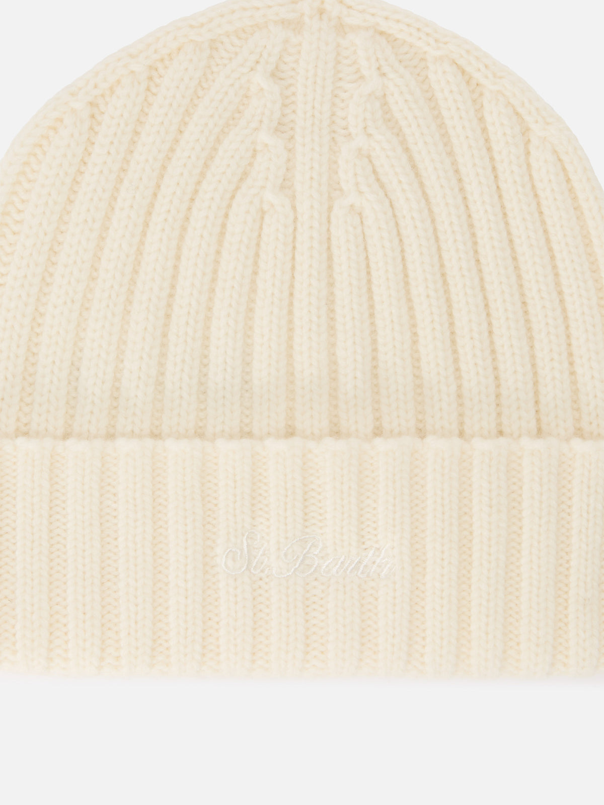 Off white Wengen wool beanie with logo embroidery