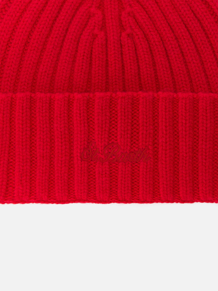 100% WOOL Wengen beanie in red