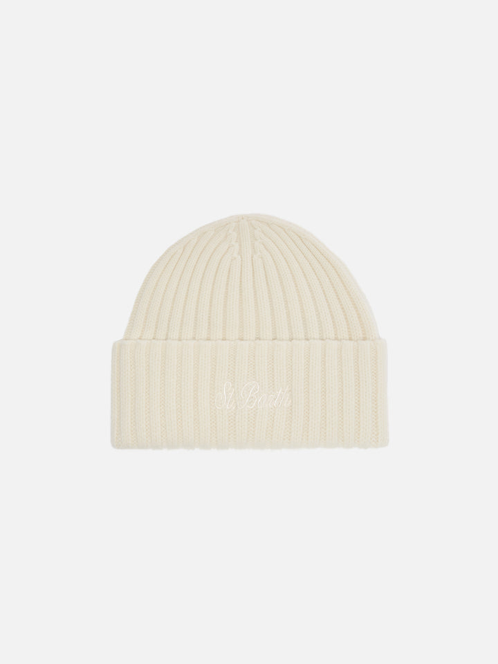 100% WOOL Wengen beanie in white