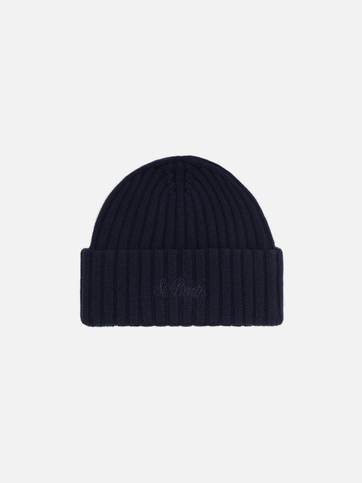Bonnet en laine Night blue Wengen avec logo brodé 