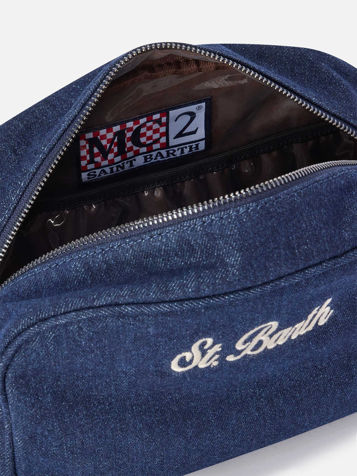 Blue Westwood Denim-Beauty-Case mit Logostickerei 