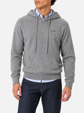 Grey melange Willbur hooded sweater