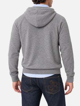 Grey melange Willbur hooded sweater