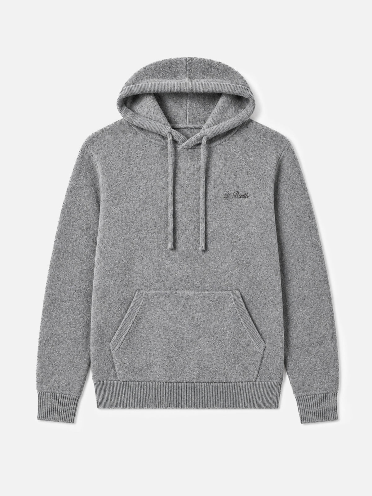 Grey melange Willbur hooded sweater