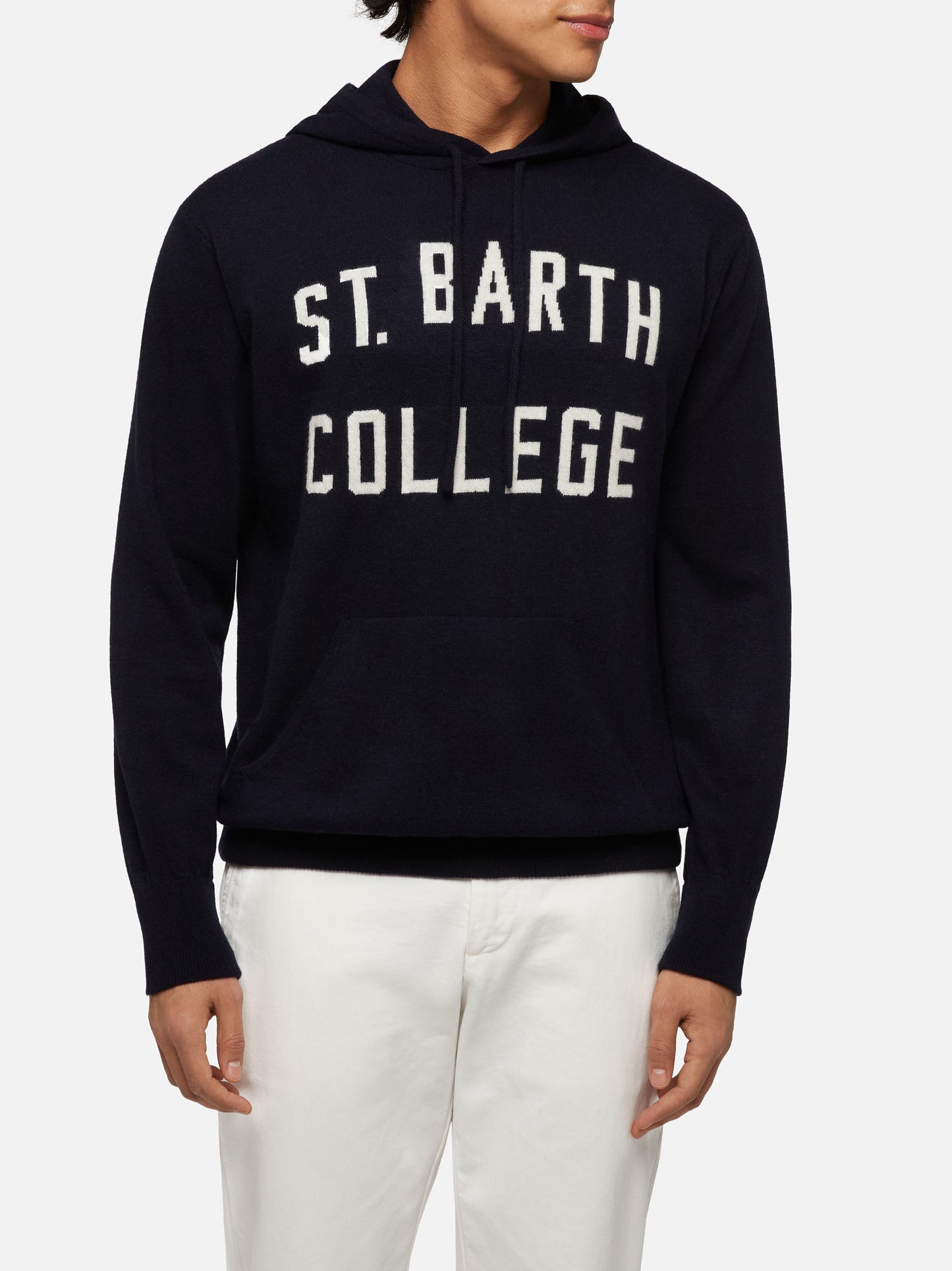 Blended cashmere hooded sweater Wood - MC2 Saint Barth