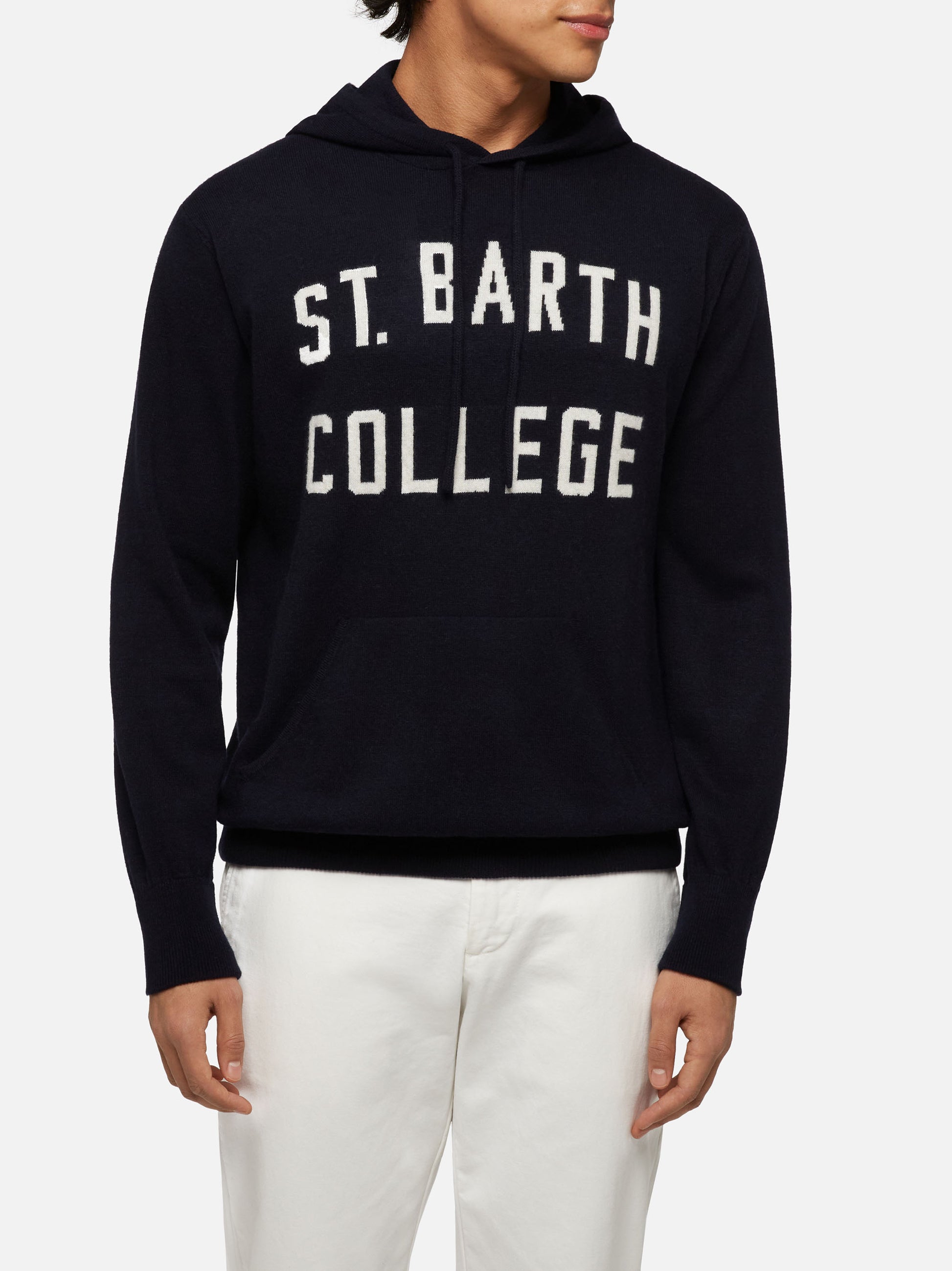 Blended cashmere hooded sweater Wood - MC2 Saint Barth