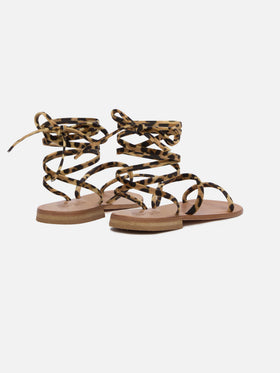 Wrap Flat Sandals con stampa animalier