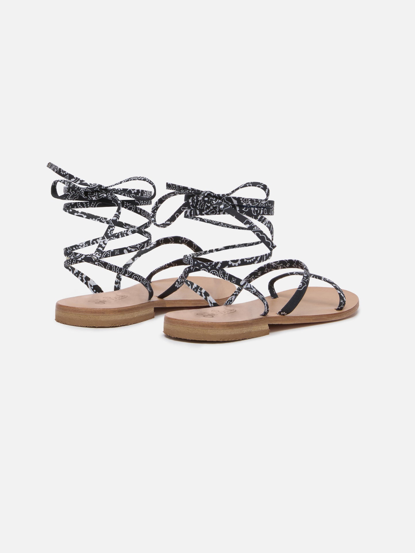 Wrap flat Sandals with bandana print