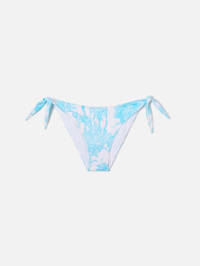 Braguita de bikini clásica Yali con estampado toile de jouy azul claro 