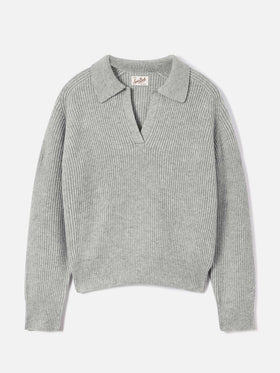 Pull en laine Grey Yaoni à col polo 