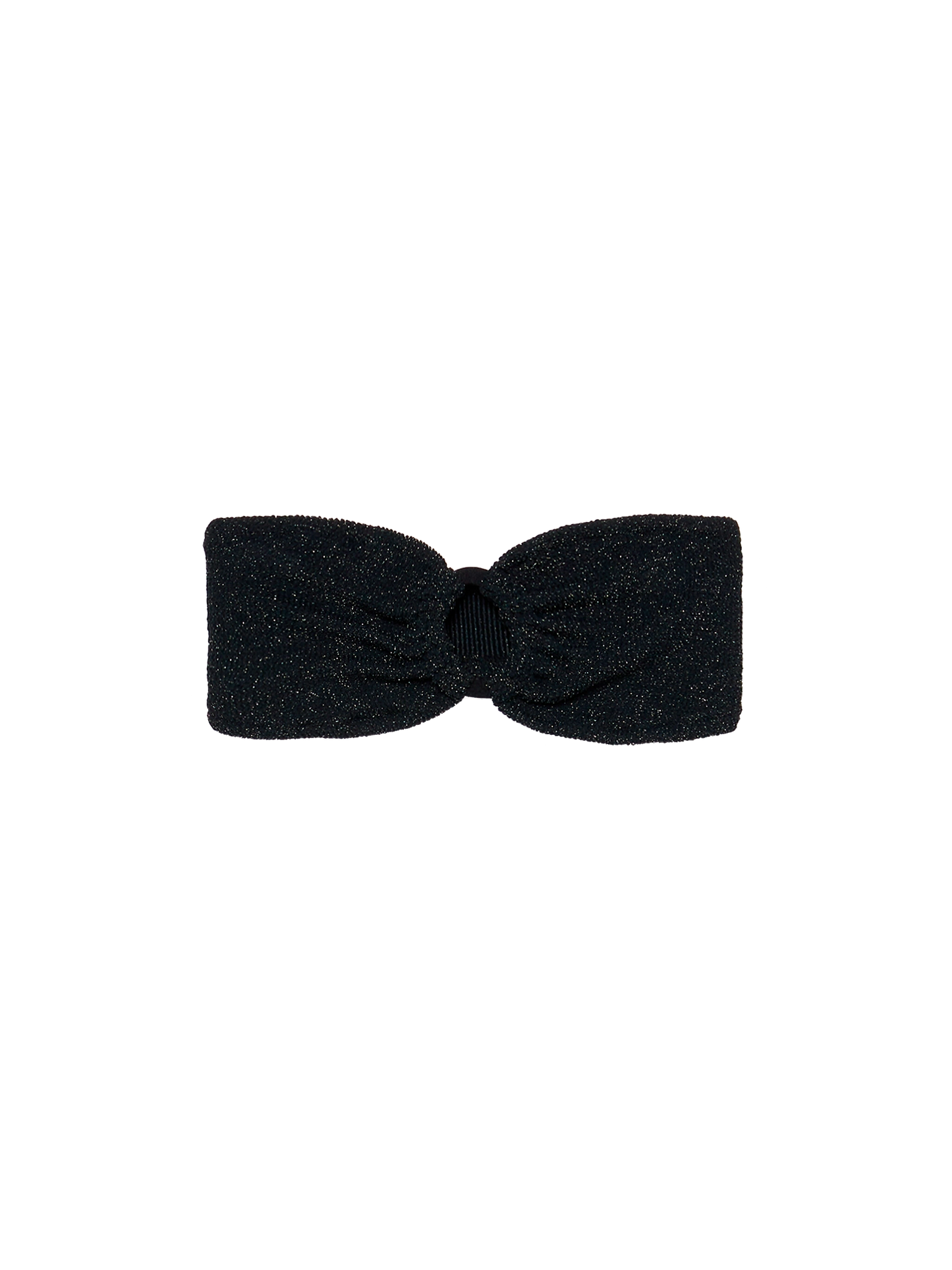 Top bandeau Yulia negro en lurex crinkle 