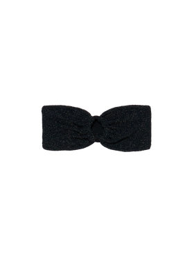 Top bandeau Yulia negro en lurex crinkle 