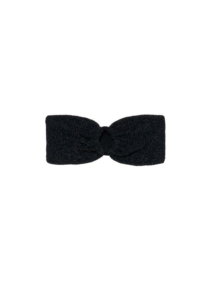 Haut bandeau Yulia noir en lurex crinkle 