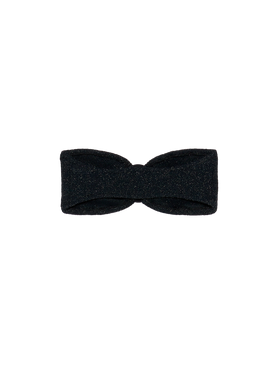 Top bandeau Yulia negro en lurex crinkle 