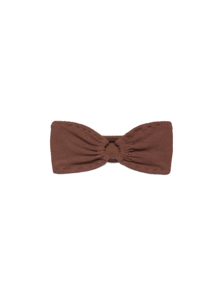Yulia brown crinkle bandeau top - MC2 Saint Barth