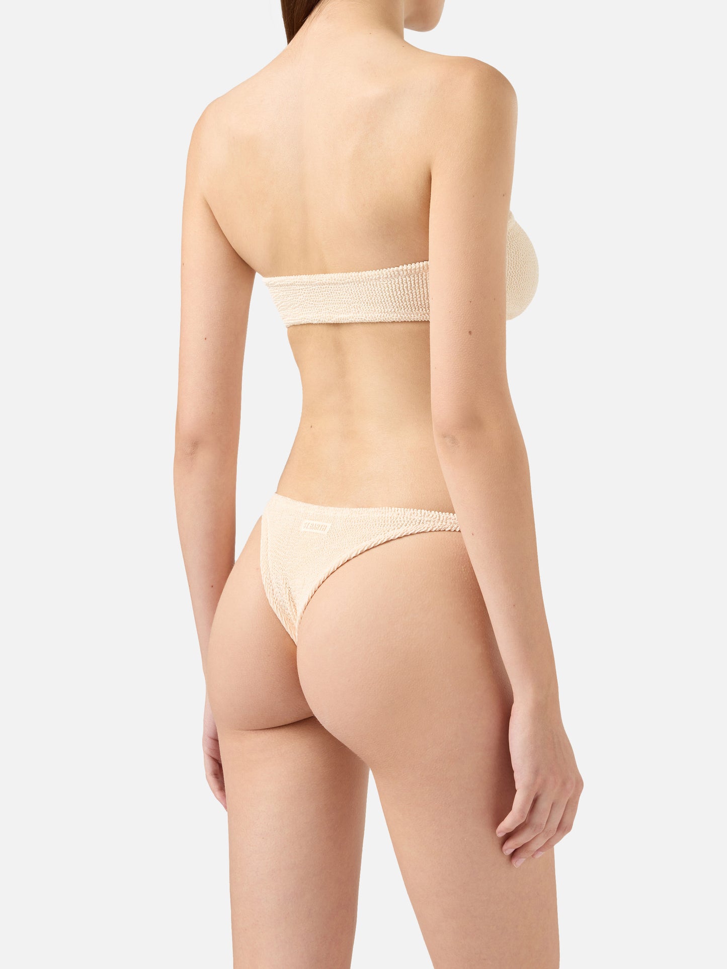 Bikini bandeau Yulia Naomi en crinkle beige 