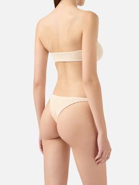 Bikini bandeau Yulia Naomi en crinkle beige 
