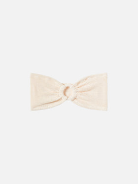 Yulia top bikini a fascia in tessuto crinkle beige
