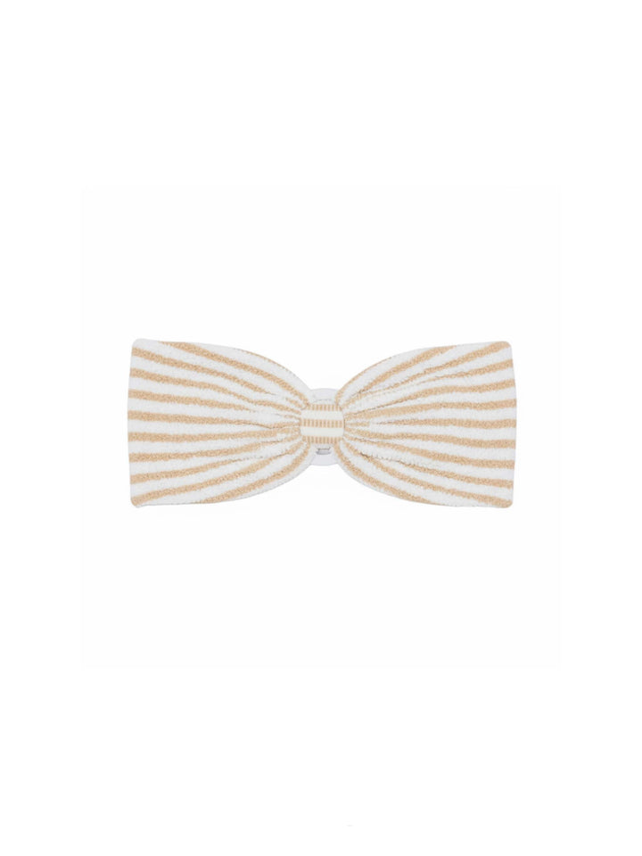 Yulia top bikini a fascia in tessuto crinkle con stampa a righe